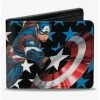 Boxlunch Marvel Captain America Throwing Shield Stars Bifold Wallet -Boxlunch-shop 20216350 hi