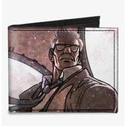Boxlunch DC Comics James Gordon Close Up Lights Pose Canvas Bifold Wallet