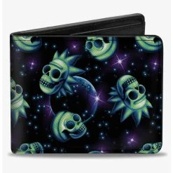 Boxlunch Rick And Morty Glow Skull In Space ScatteBifold Wallet