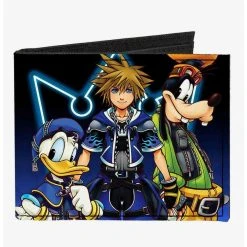 Boxlunch Disney Kingdom Hearts II Donald Wisdom Form Sora Goofy Diamonds Canvas Bifold Wallet