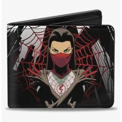 Boxlunch Marvel Silk Poses Spider Web Skyline Bifold Wallet