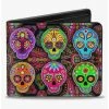 Boxlunch Six Sugar Skulls Bifold Wallet -Boxlunch-shop 20216482 hi