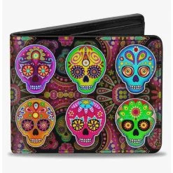 Boxlunch Six Sugar Skulls Bifold Wallet