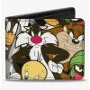 Boxlunch Looney Tunes 6 Character Stacked Collage Bifold Wallet -Boxlunch-shop 20216506 hi