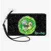 Boxlunch Rick And Morty Portal Gun Collage Canvas Zip Clutch Wallet -Boxlunch-shop 20216550 hi