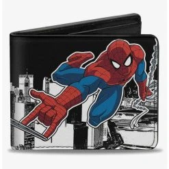 Boxlunch Marvel Spider-Man Swinging Pose2 Skyline Bifold Wallet
