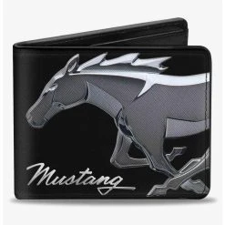 Boxlunch Mustang Chrome Pony Mustang Script Bifold Wallet