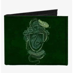 Boxlunch Harry Potter SlyTherin Serpent Crest Ambition Pride Cunning Banner Canvas Bifold Wallet
