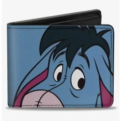 Boxlunch Disney Winnie The Pooh Eeyore Character Close Up Expression And Text Bifold Wallet