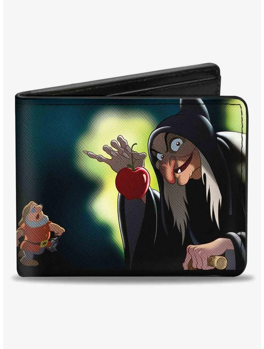 Boxlunch Disney Old Hag Witch Poisoned Apple Pose Seven Dwarfs Marching Bifold Wallet 3 Boxlunch Disney Old Hag Witch Poisoned Apple Pose Seven Dwarfs Marching Bifold Wallet