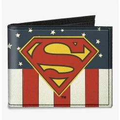 Boxlunch DC Comics Superman Shield Americana Canvas Bifold Wallet