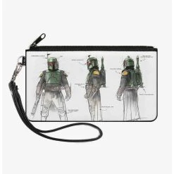 Boxlunch Star Wars The Book Of Boba Fett All Sides Schematic Canvas Zip Clutch Wallet