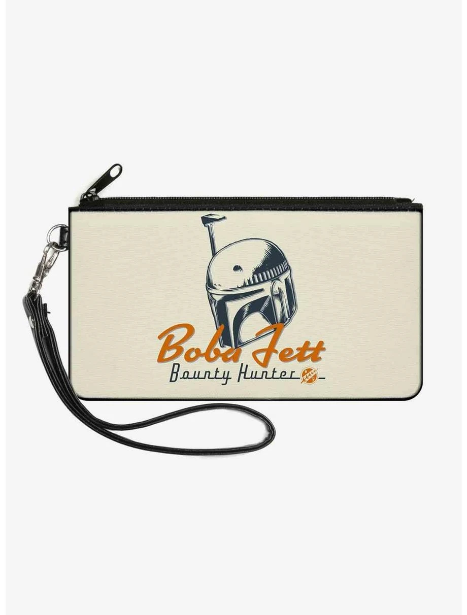 Boxlunch Star Wars The Book Of Boba Fett Bounty Hunter Helmet Canvas Zip Clutch Wallet 3 Boxlunch Star Wars The Book Of Boba Fett Bounty Hunter Helmet Canvas Zip Clutch Wallet