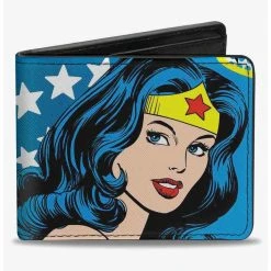 Boxlunch DC Comics Wonder Woman Stars Face Halftone Bifold Wallet