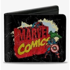 Boxlunch Marvel Avengers Comics Classic Title Logo With Avengers Bifold Wallet