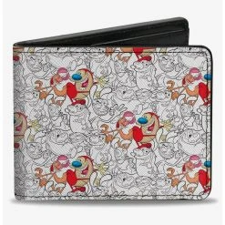 Boxlunch The Ren & Stimpy Show Poses Collage Outline Bifold Wallet
