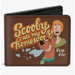 Boxlunch Scooby-Doo! Scooby Doo And Shaggy Scooby Ate My Homework Pose Brown Bifold Wallet