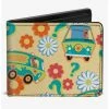 Boxlunch Scooby-Doo! Mystery Machine And Flowers Collage Bifold Wallet -Boxlunch-shop 20335041 hi