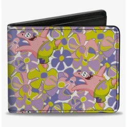 Boxlunch Spongebob Squarepants Patrick Starfish Sea Flowers Pose Colla Bifold Wallet