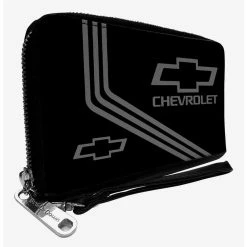 Boxlunch Chevrolet Bowtie Logo And Stripes GM General Motors Zip Around Wallet