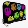 Boxlunch Smiley Face Melted Repeat Zip Around Wallet -Boxlunch-shop 20535337 hi