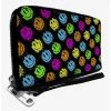 Boxlunch Smiley Faces Melted Mini Repeat Angle Zip Around Wallet -Boxlunch-shop 20535341 hi
