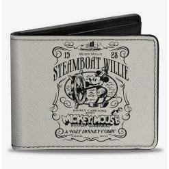Boxlunch Disney100 Mickey Mouse Steamboat Willie Title Scene Bifold Wallet