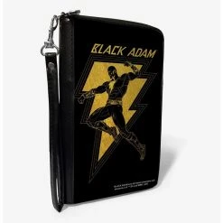 Boxlunch DC Comics Black Adam Lightning Bolt And Action Pose Zip Around Wallet