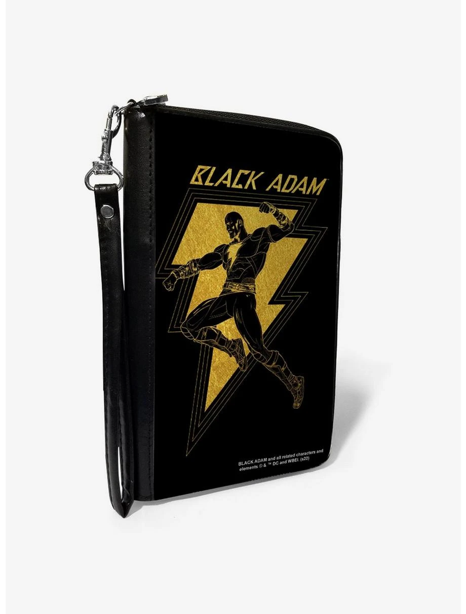 Boxlunch DC Comics Black Adam Lightning Bolt And Action Pose Zip Around Wallet 3 Boxlunch DC Comics Black Adam Lightning Bolt And Action Pose Zip Around Wallet