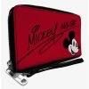 Boxlunch Disney Mickey Mouse Autograph And Smiling Face Zip Around Wallet -Boxlunch-shop 20535397 hi