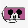 Boxlunch Disney Mickey Mouse Face Character Close Up Canvas Zip Clutch Wallet -Boxlunch-shop 20535405 hi