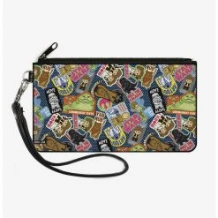 Boxlunch Star Wars Chibi Character Poses Polka Dot Canvas Zip Clutch Wallet