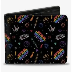 Boxlunch Star Wars Pride Logo And Icons Rainbow Bifold Wallet